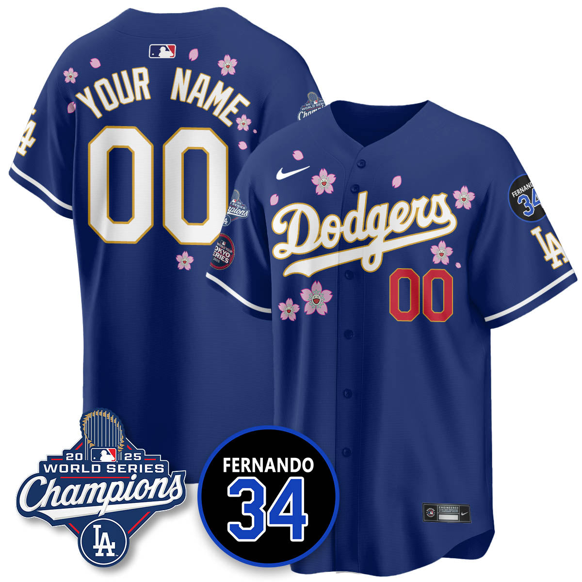 LAD Tokyo 2025 World Series Champions Custom Jersey - Stitched