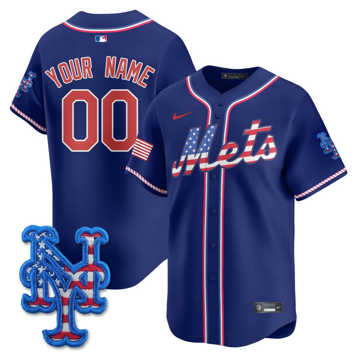 NYM 2025 Fourth of July Custom Jersey - Stitched