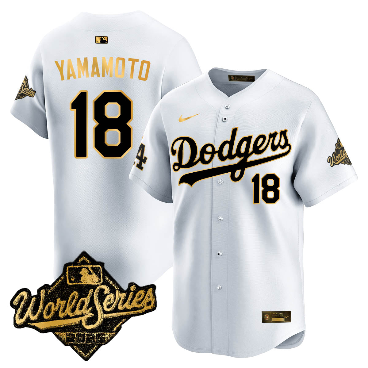 LAD 2025 World Series Gold Jersey - Stitched
