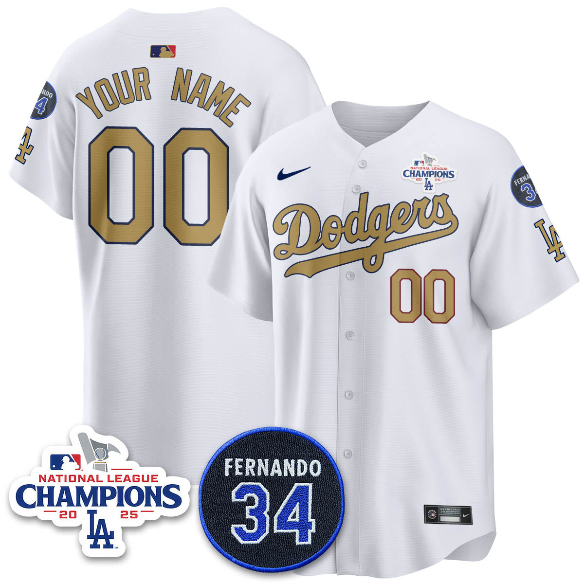 LAD 2025 NL Champions Custom Jersey - Stitched