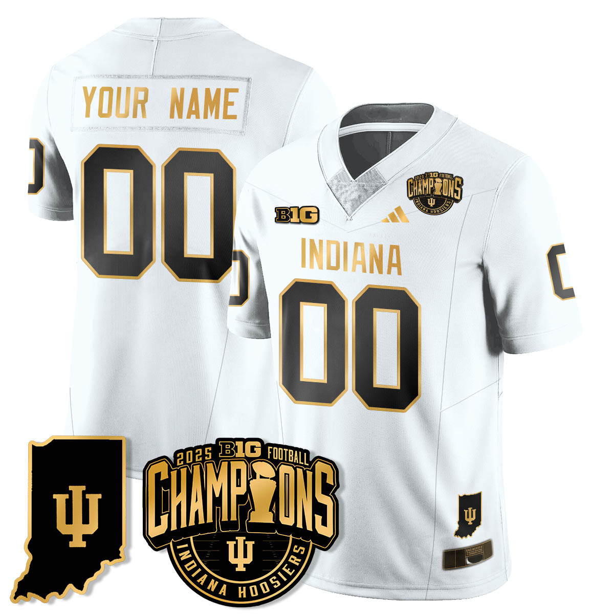 IND Vapor Limited Football Gold Custom Jersey - Big 10 Champions - Stitched