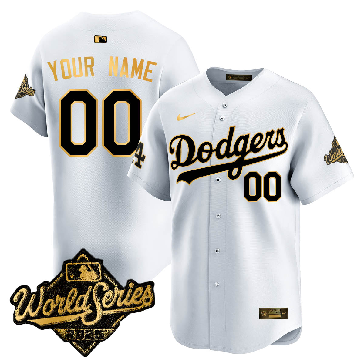LAD 2025 World Series Gold Custom Jersey - Stitched