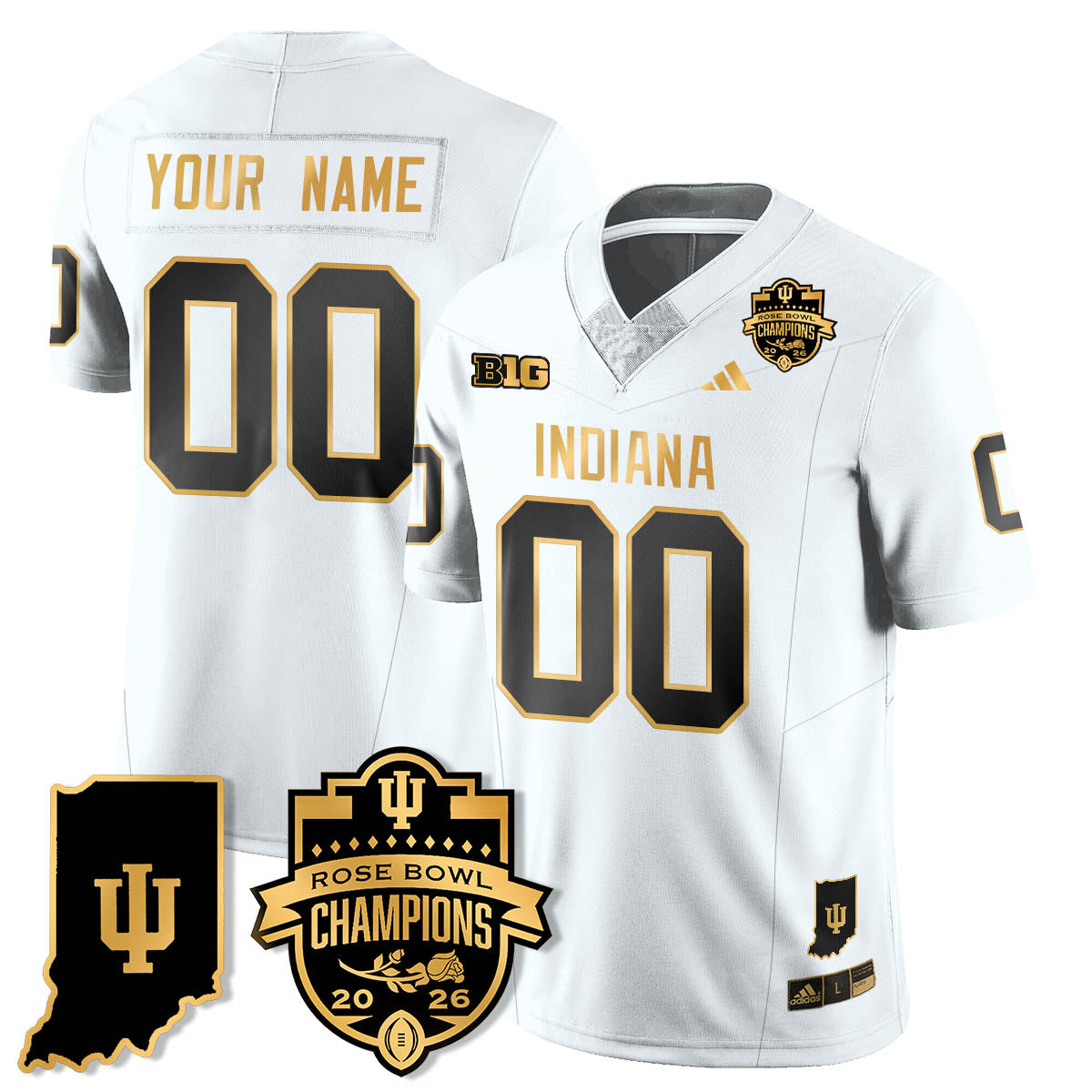 Custom IND Vapor Limited Football Gold Jersey - Rose Bowl Champions