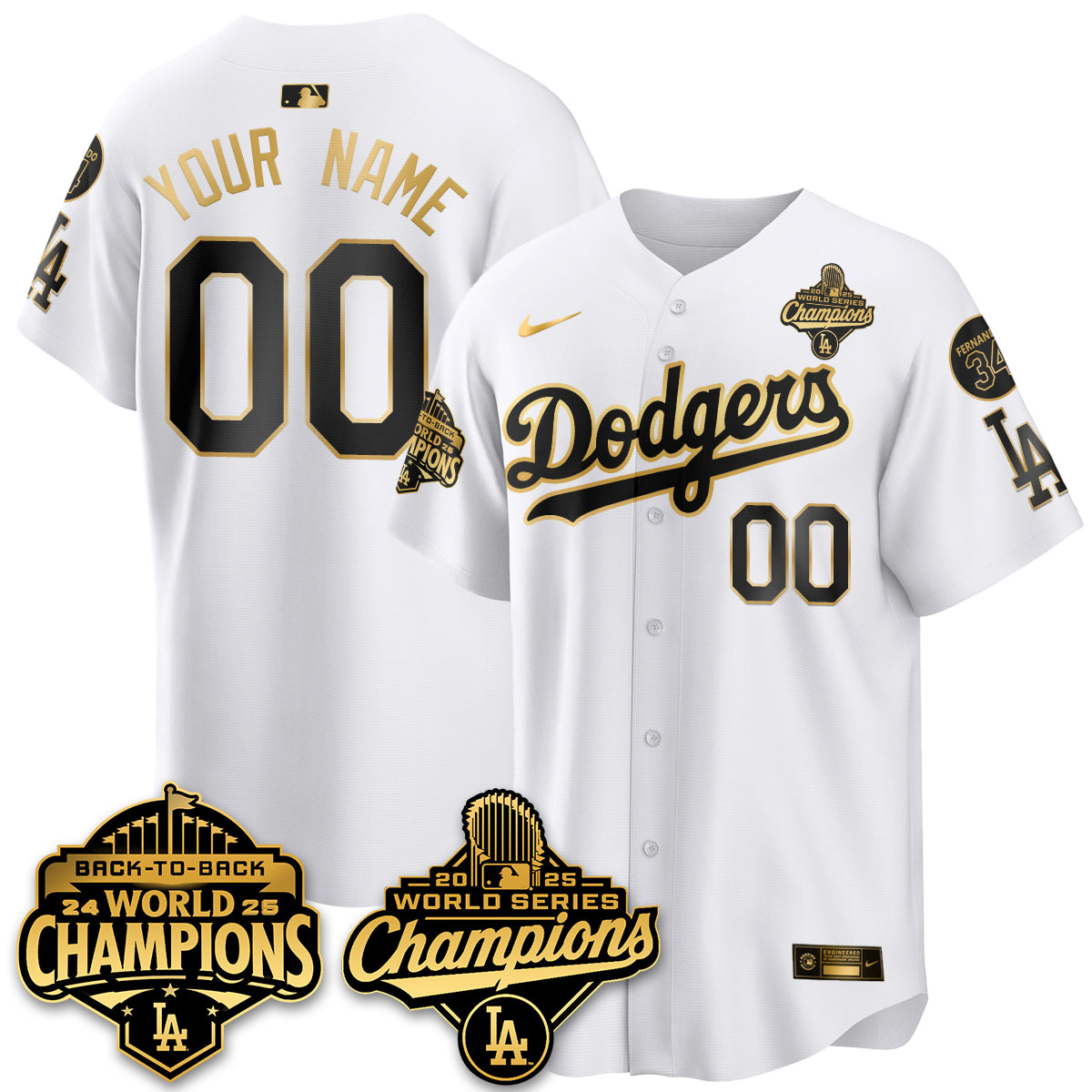 Custom LAD 2025 World Series Champions Jersey - Stitched