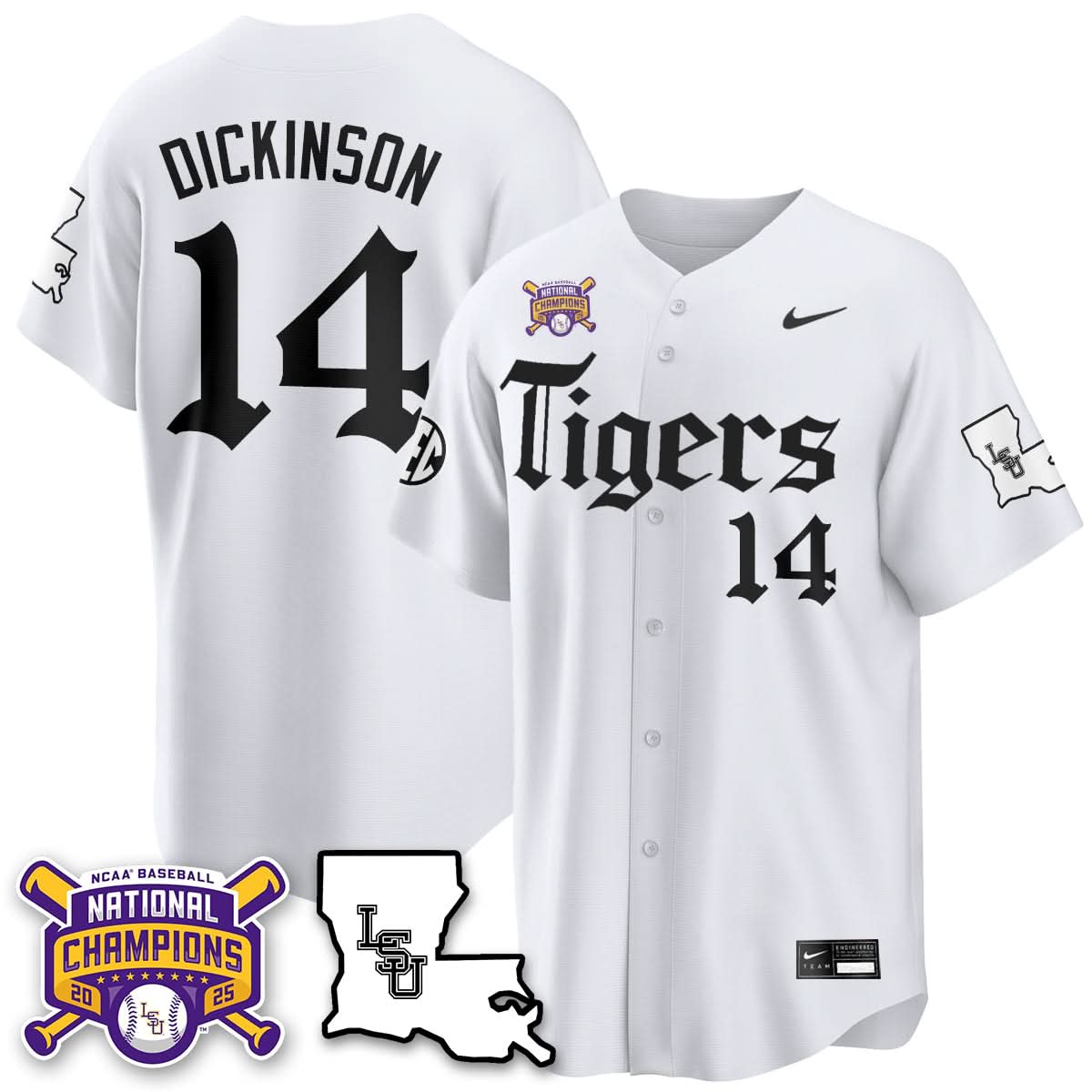 LSU 2025 World Series Champions 'Gothic Geaux Edition' Jersey - Stitched