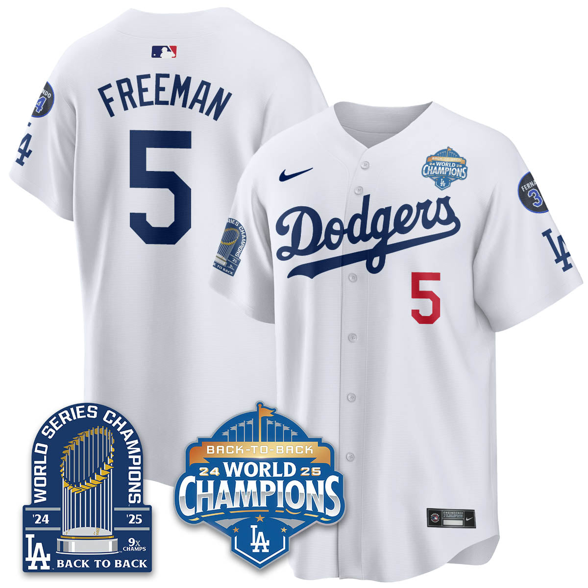 LAD 2025 World Series Champions Jersey - 9x Champs - Stitched
