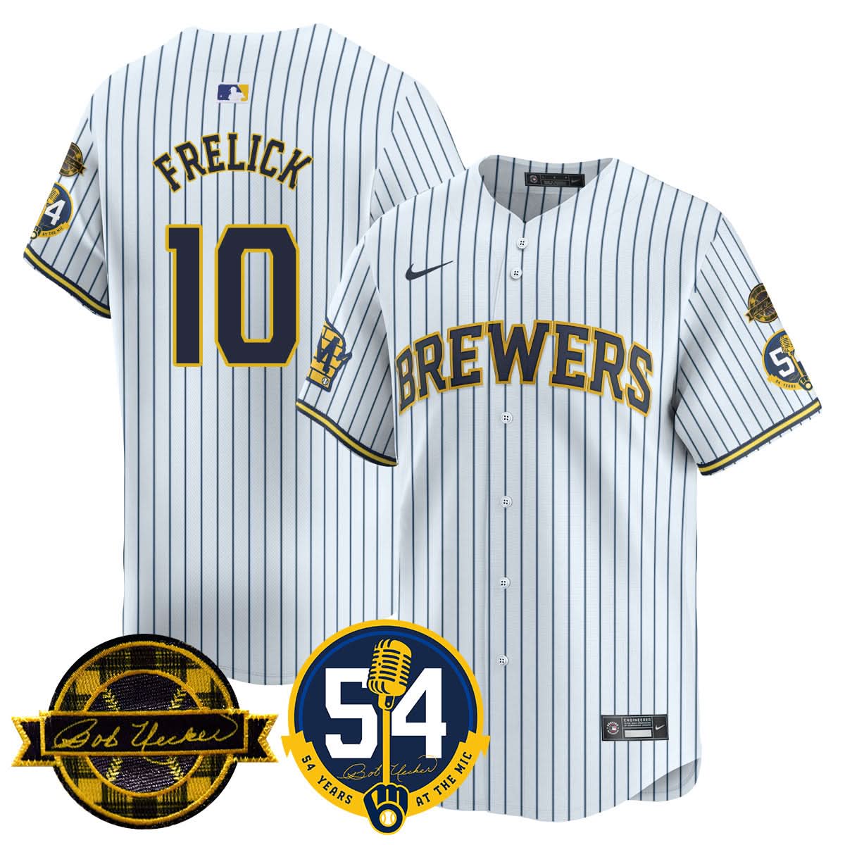 MB Jersey - Bob Uecker, 54 Seasons for Brewers Jersey - Stitched