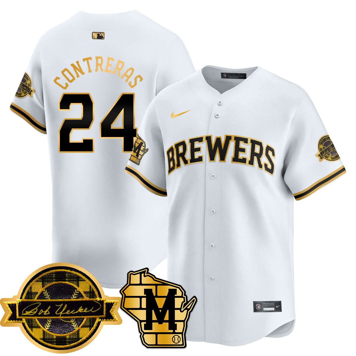 MB 2025 Limited Gold Jersey - Bob Uecker Patch - Stitched