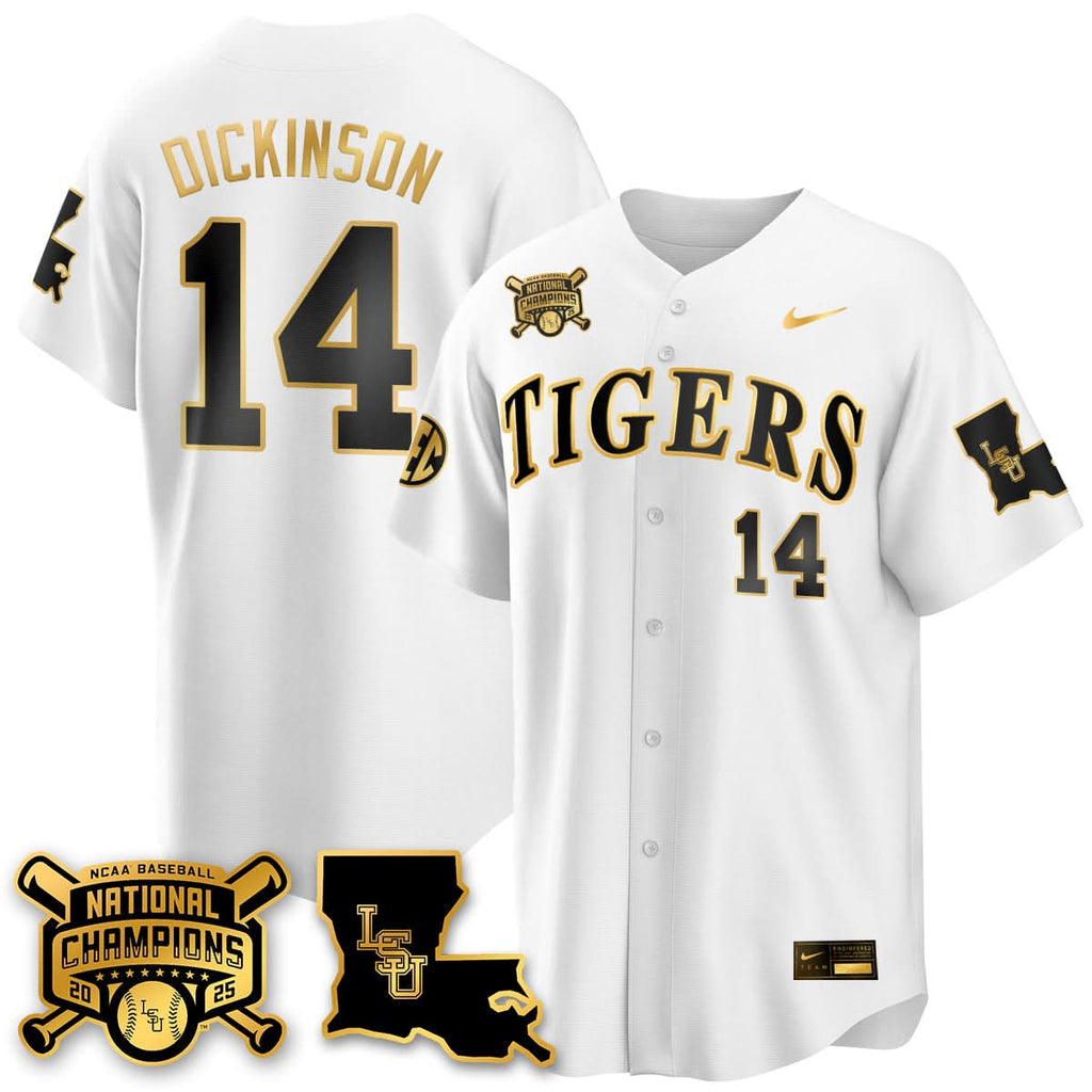 LSU 2025 College World Series Champions Limited Jersey - Stitched