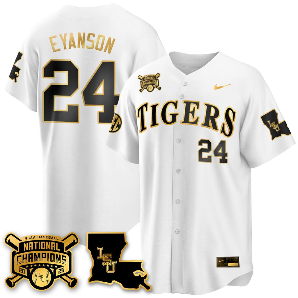LSU 2025 College World Series Champions Limited Jersey - Stitched