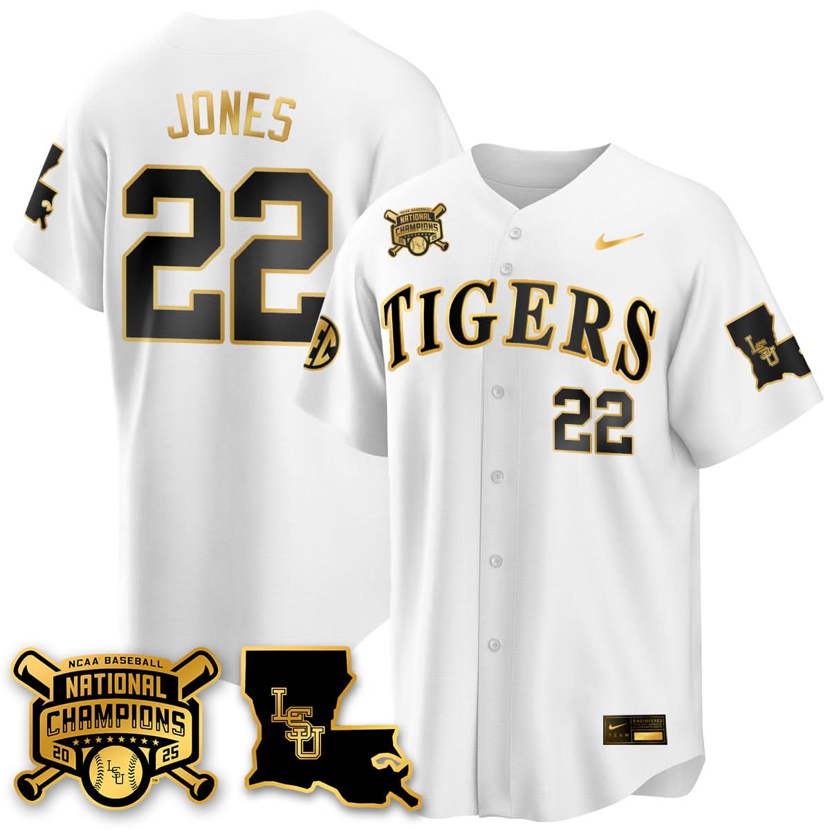 LSU 2025 College World Series Champions Limited Jersey - Stitched