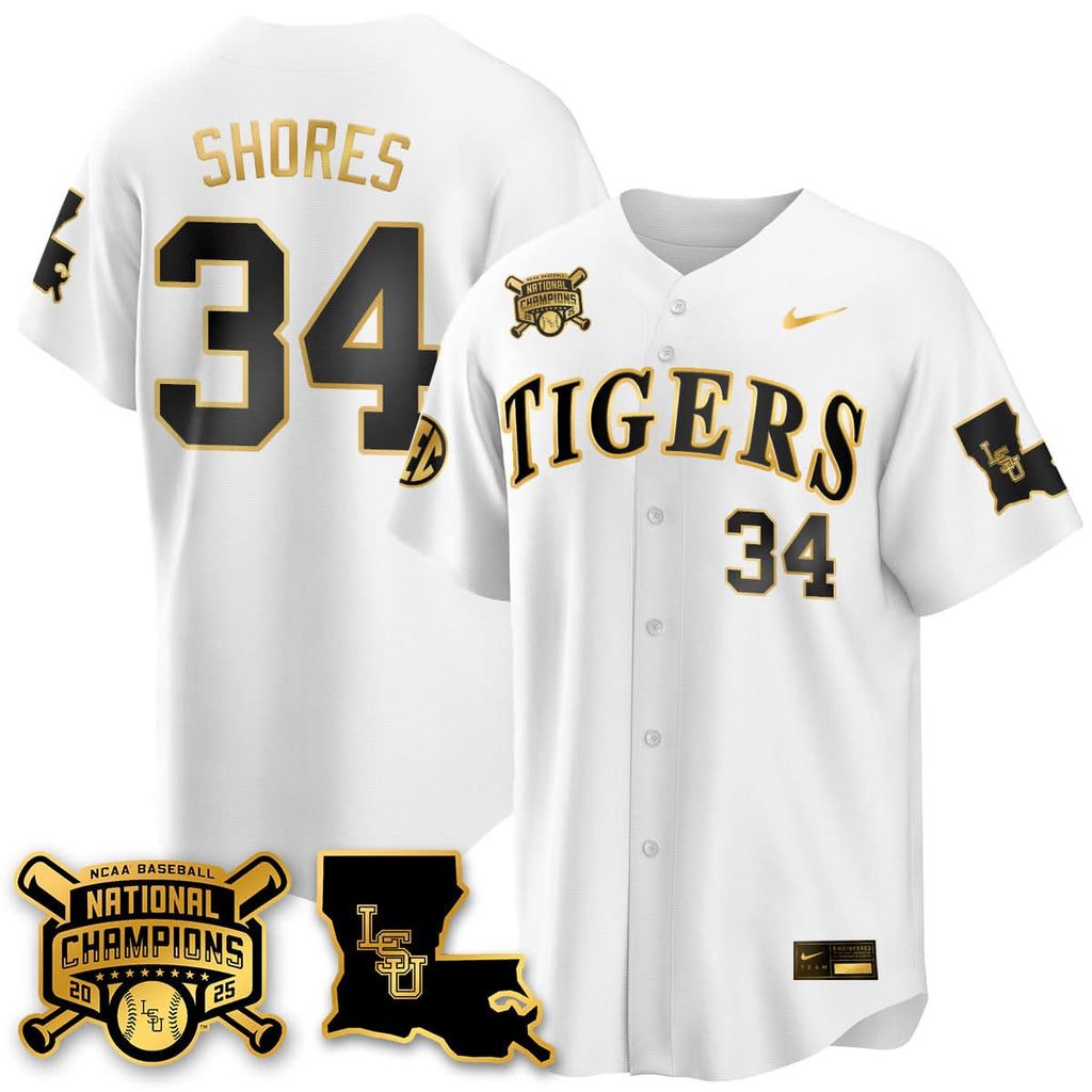 LSU 2025 College World Series Champions Limited Jersey - Stitched