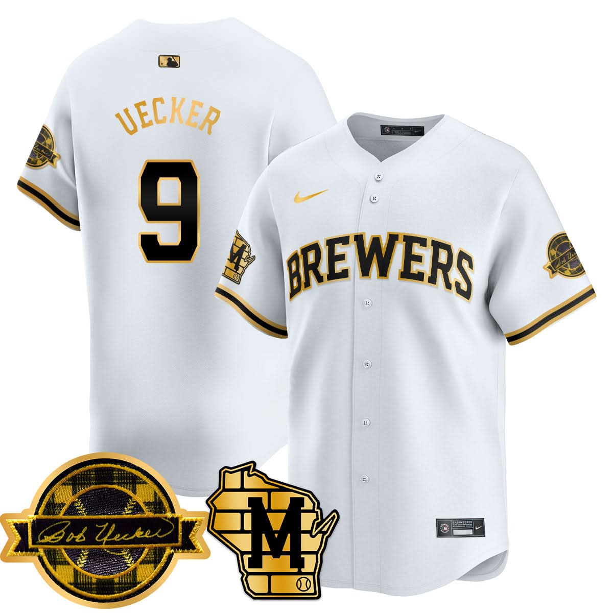MB 2025 Limited Gold Jersey - Bob Uecker Patch - Stitched