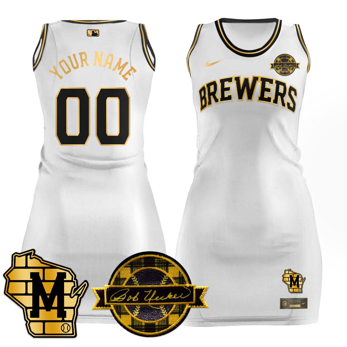 MB Limited Custom Jersey Dress - Bob Uecker Patch - Stitched
