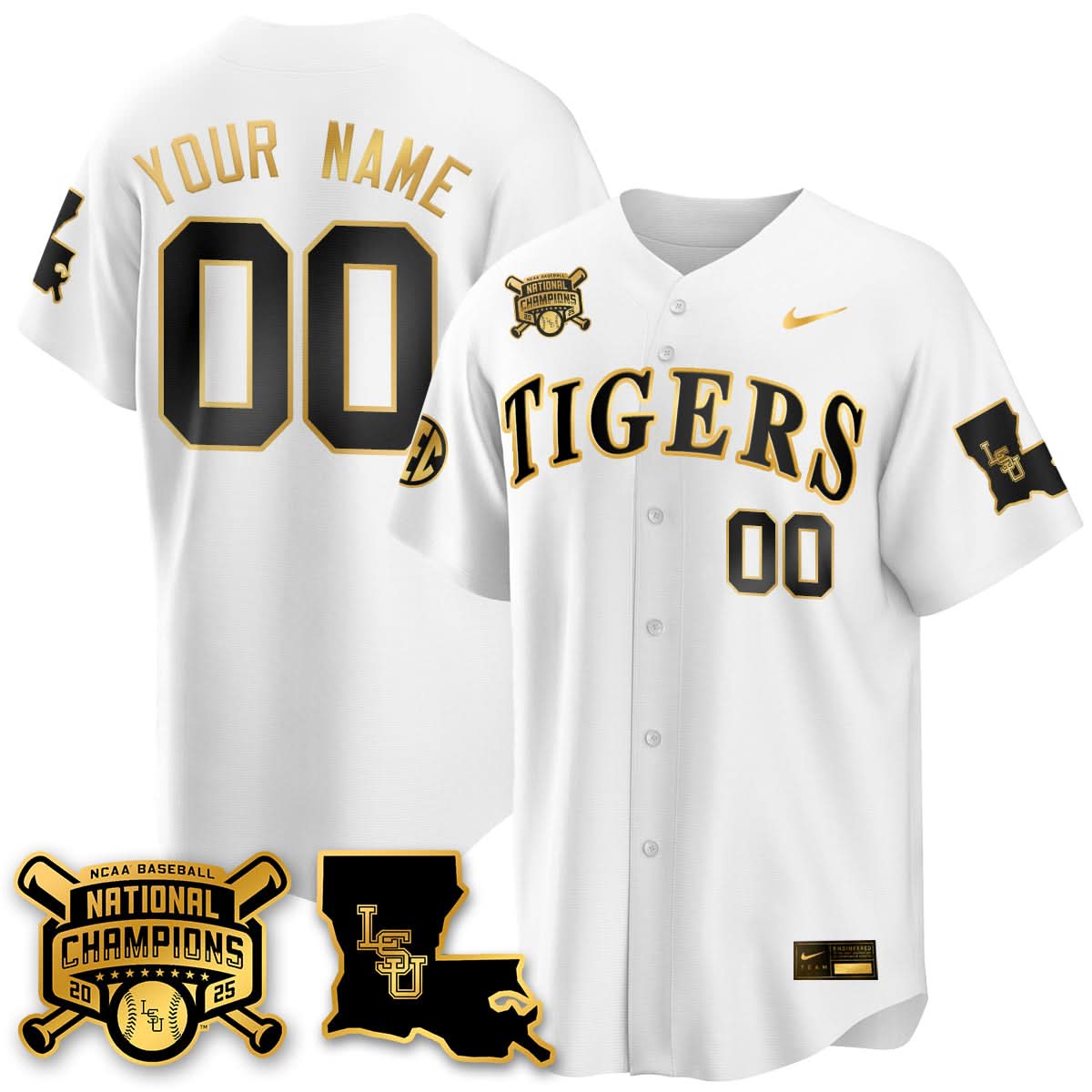 LSU 2025 World Series Champions Limited Custom Jersey - Stitched