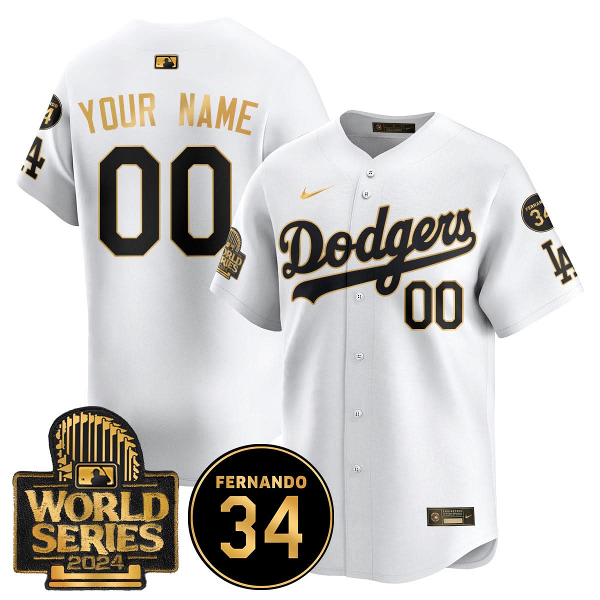 LAD Fernando Valenzuela Memorial Custom Jersey - Stitched
