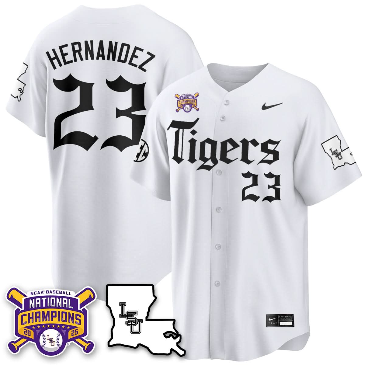 LSU 2025 World Series Champions 'Gothic Geaux Edition' Jersey - Stitched