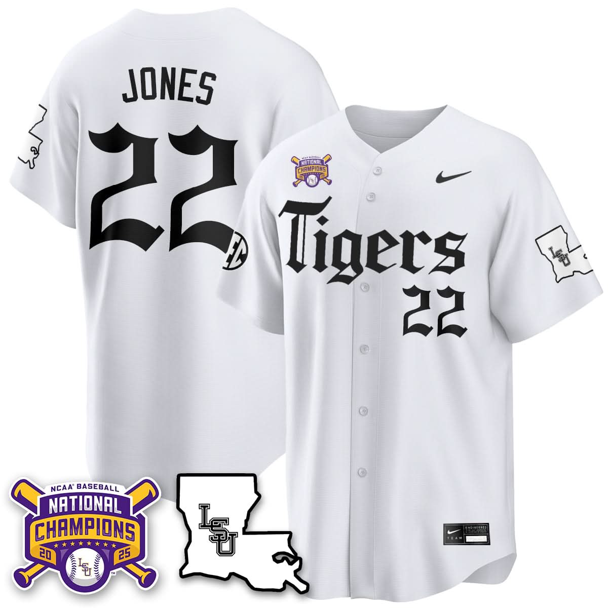 LSU 2025 World Series Champions 'Gothic Geaux Edition' Jersey - Stitched