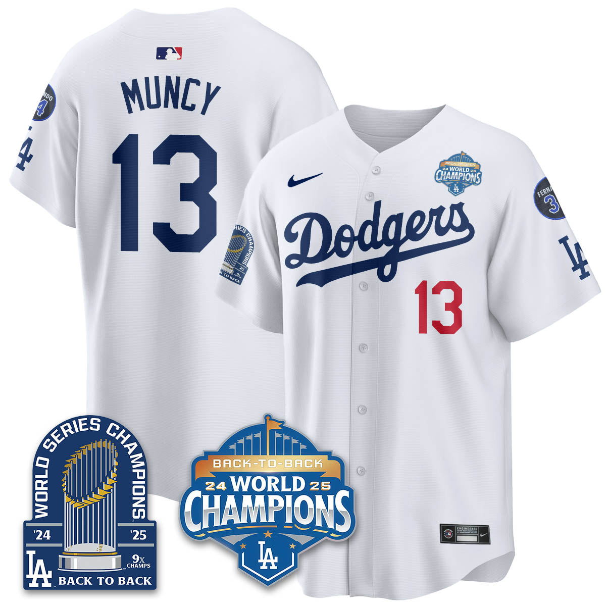 LAD 2025 World Series Champions Jersey - 9x Champs - Stitched