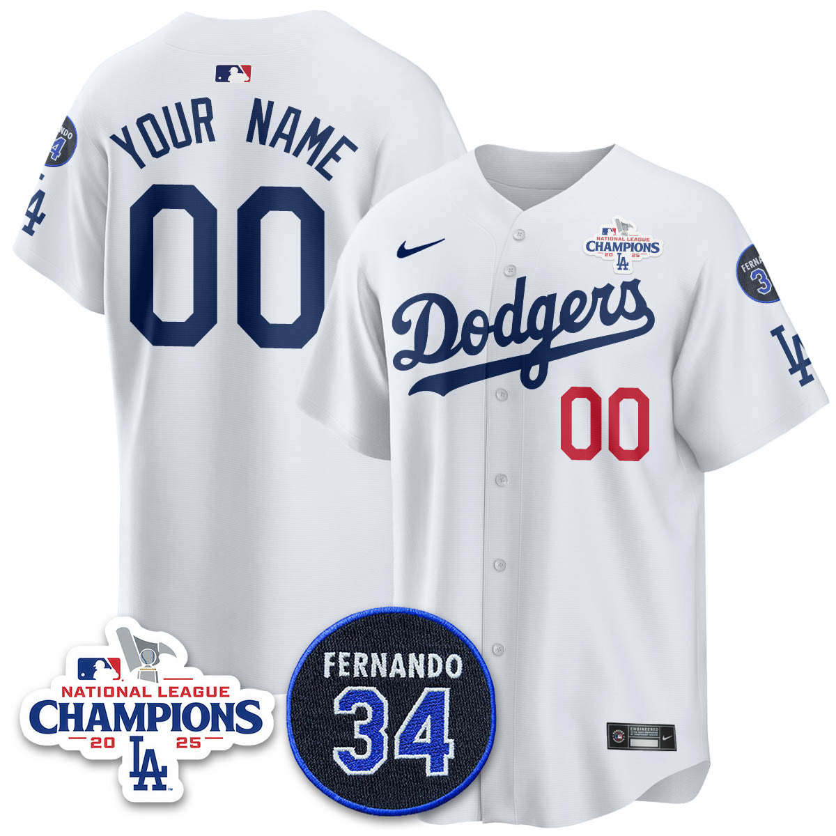 LAD 2025 NL Champions Custom Jersey - Stitched