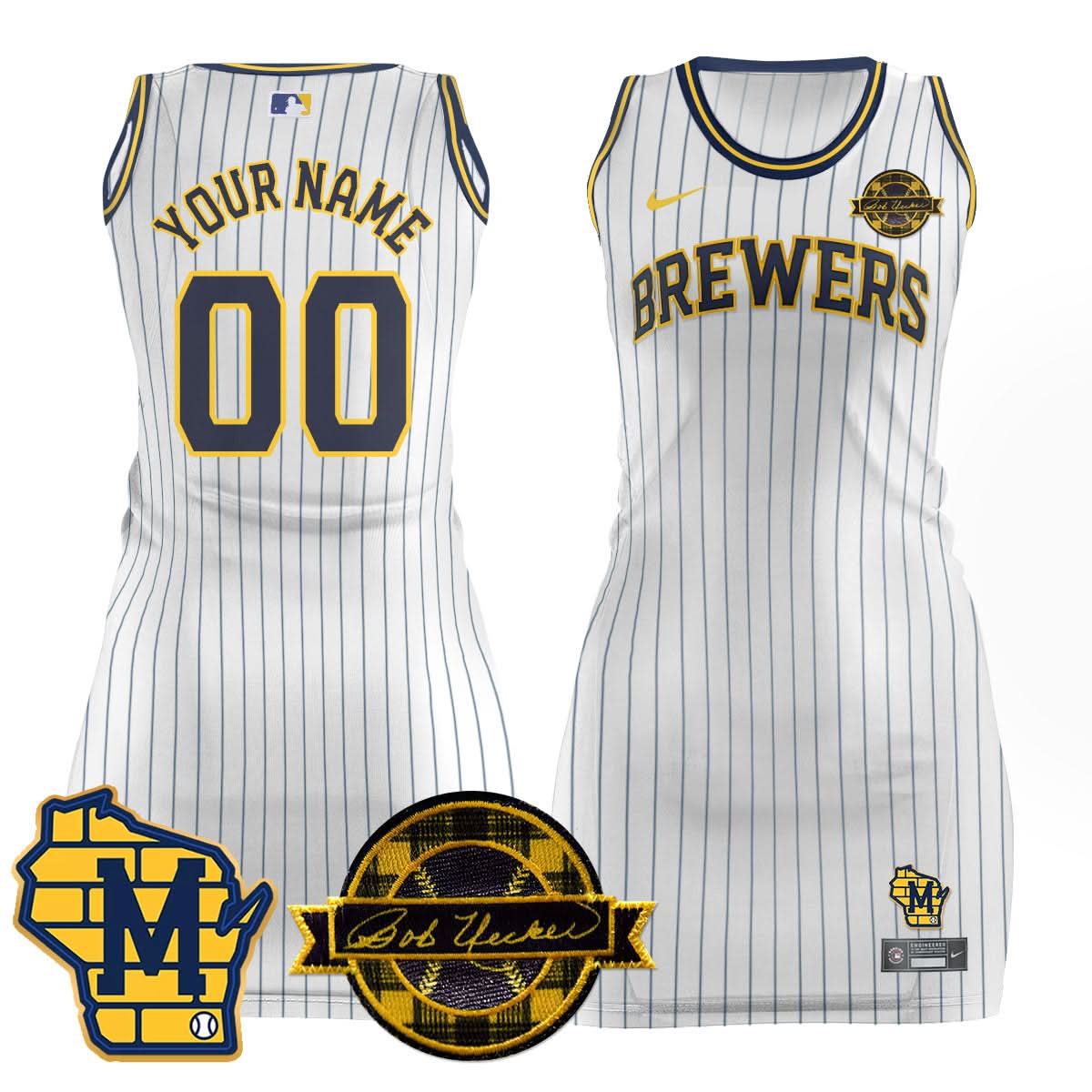 MB Limited Custom Jersey Dress - Bob Uecker Patch - Stitched