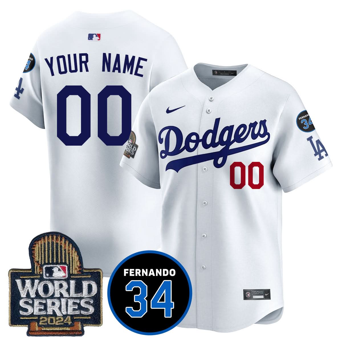 LAD Fernando Valenzuela Memorial Custom Jersey - Stitched
