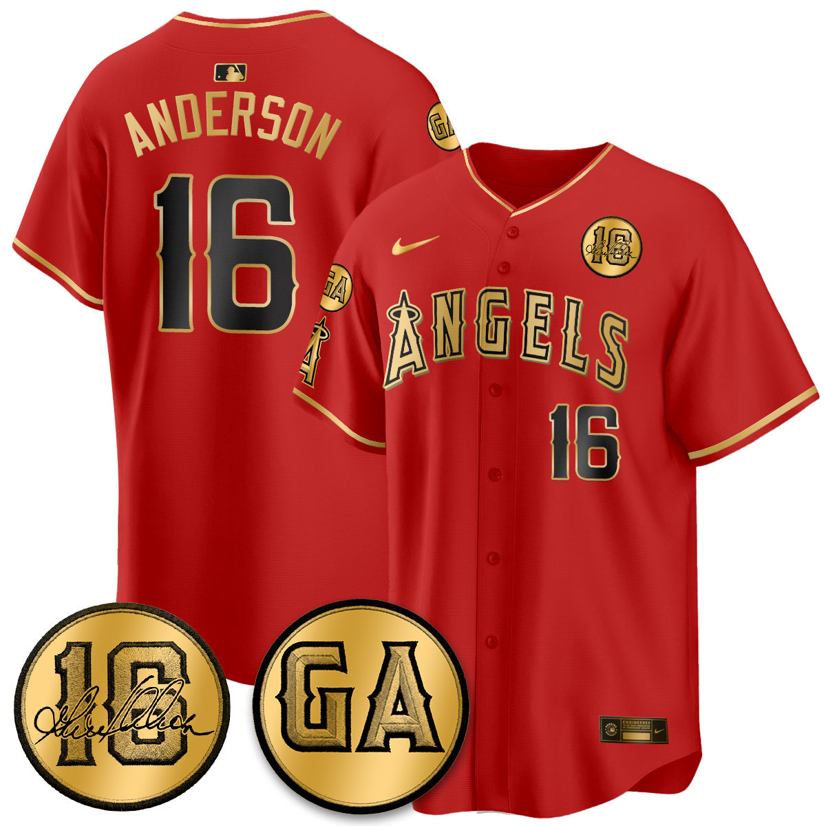 LAA Garret Anderson Tribute Patch Vapor Jersey - Stitched V2