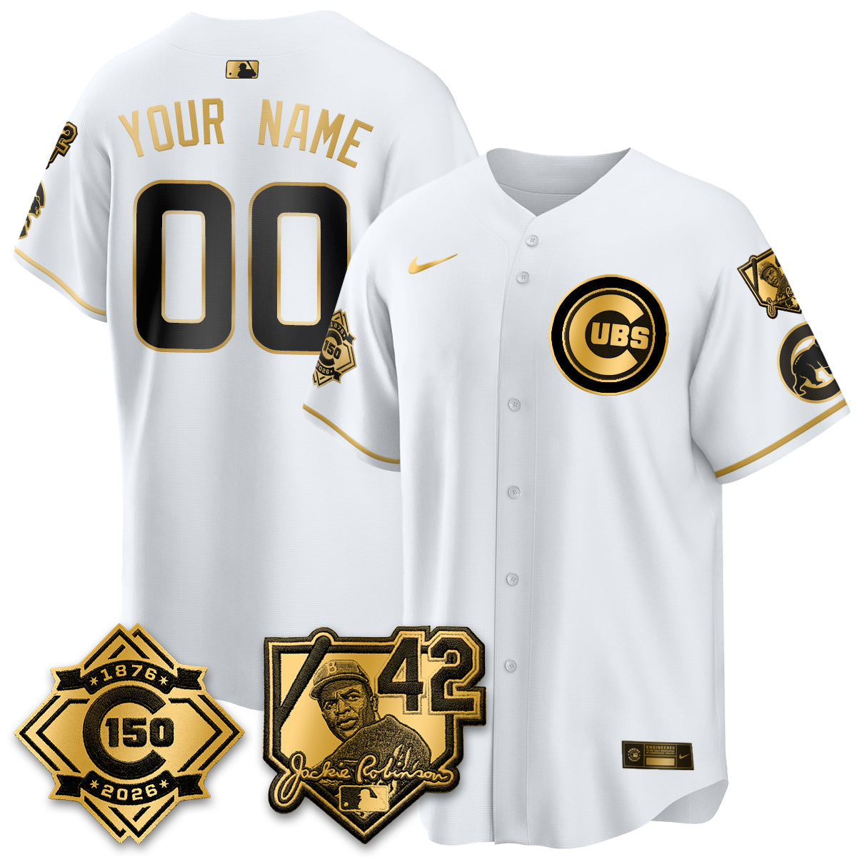 CHC 150th Anniversary & Jackie Robinson Day Patch Vapor Premier Limited Custom Jersey - Stitched