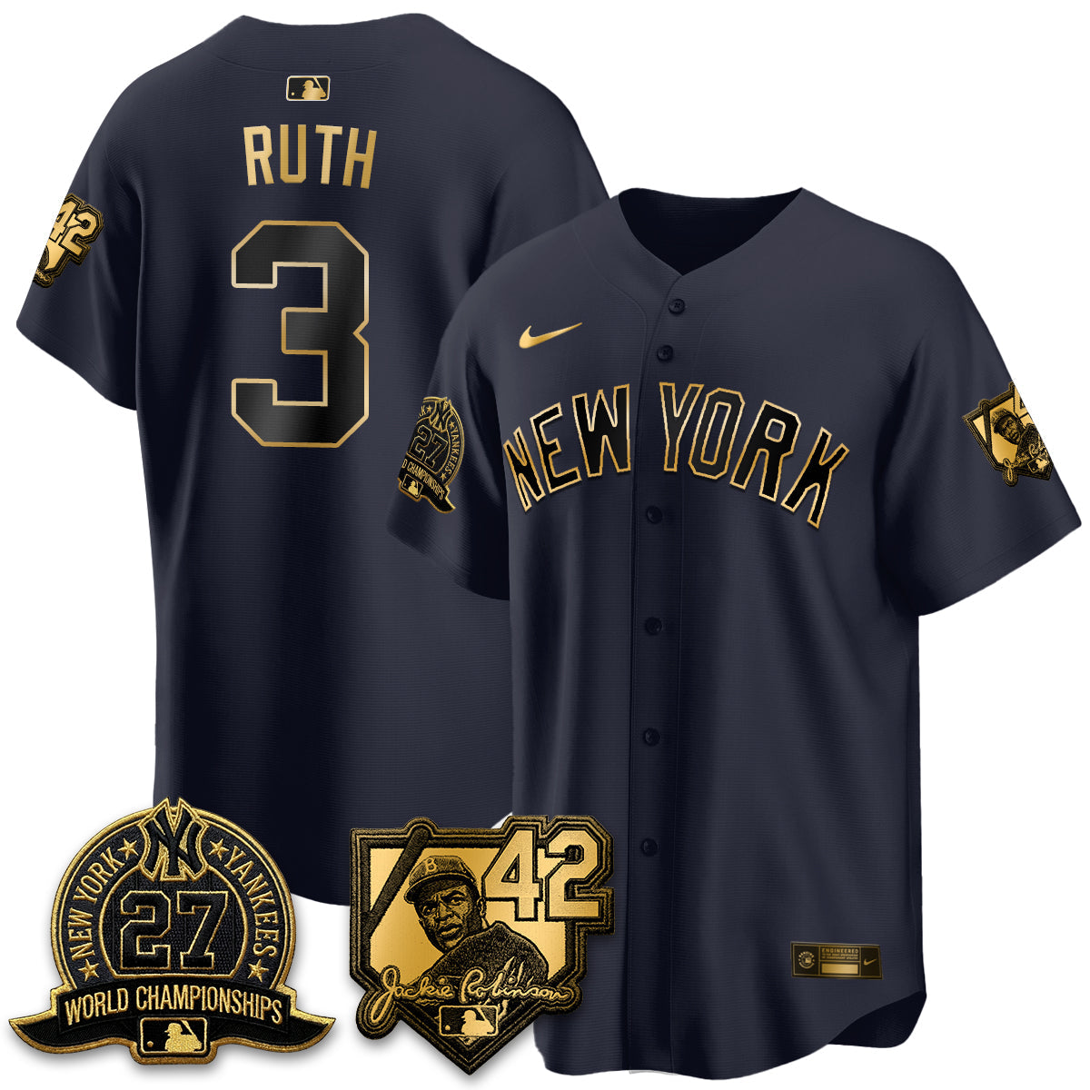 NYY 2026 Jackie Robinson Day Vapor Limited Gold Edition Jersey - Stitched
