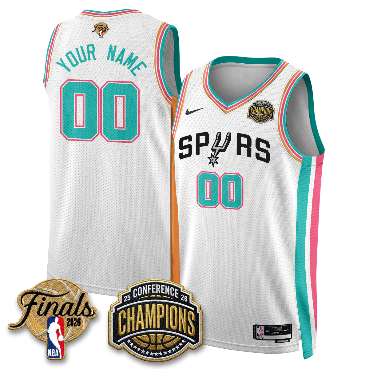 SAS 2026 Basketball  Western Conference Champions Vapor City Edition Custom Jersey - Stitched