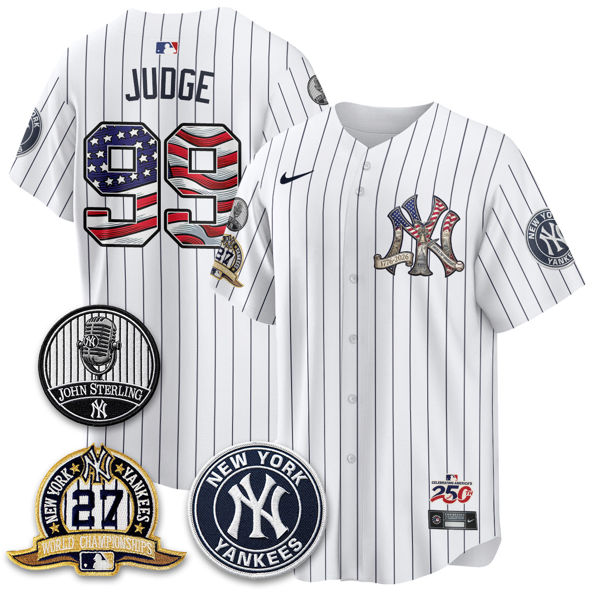 NYY Independence Day USA Vapor Limited Jersey - Stitched