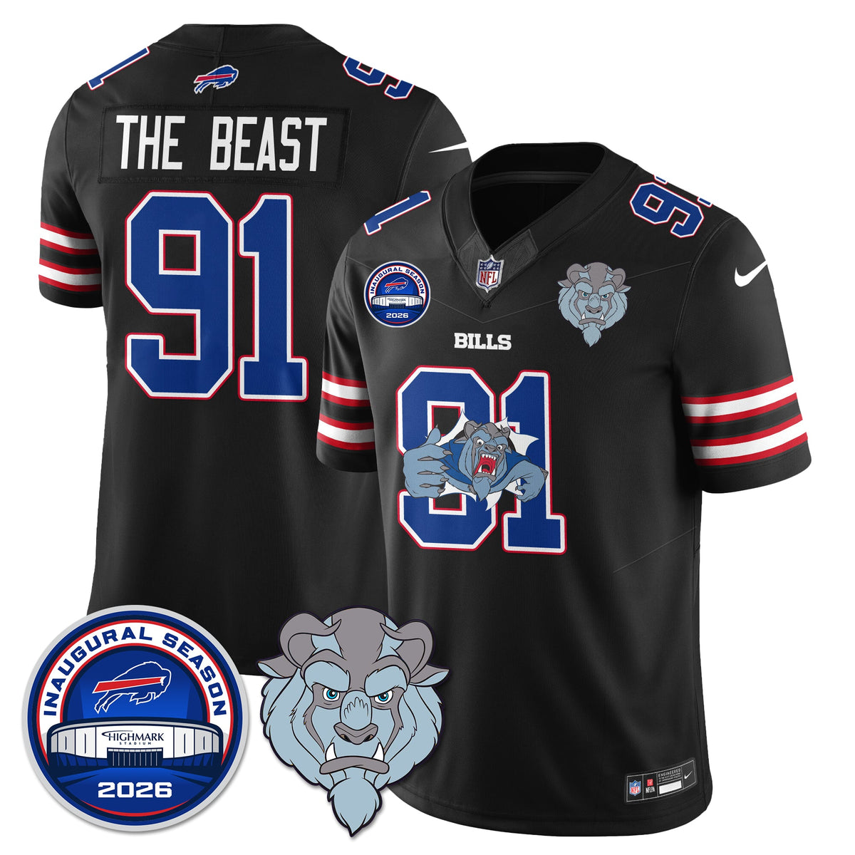 BUF x Hairy Blue Beast Edition Vapor Jersey - Stitched