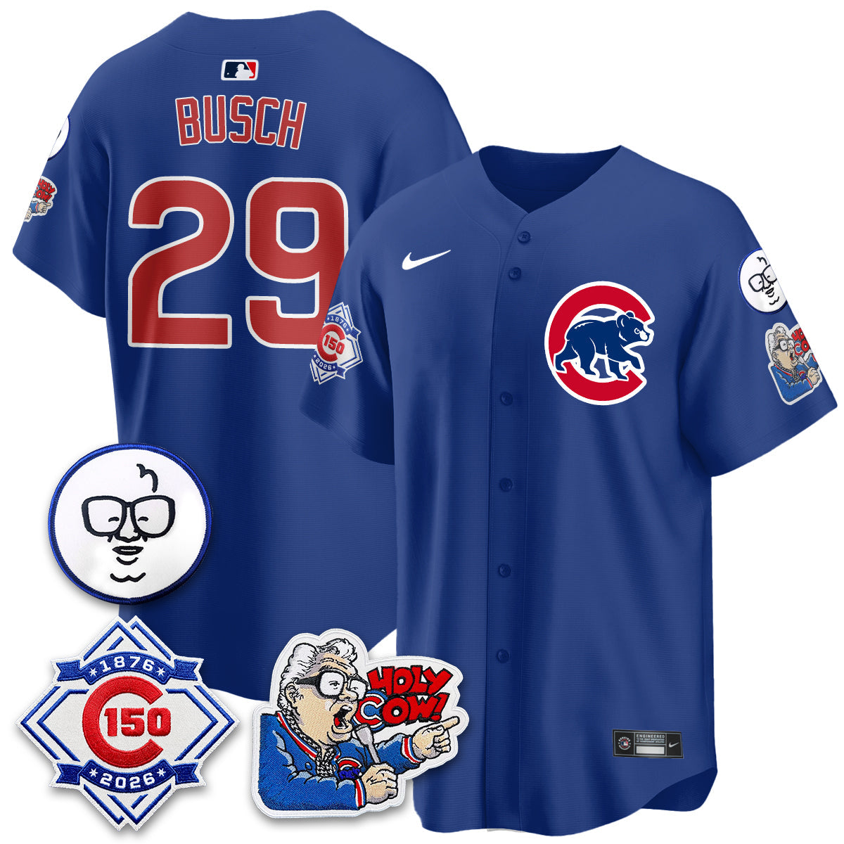 CHC 150th Anniversary Harry Caray Holy Cow Vapor Premier Limited Jersey - Stitched V2