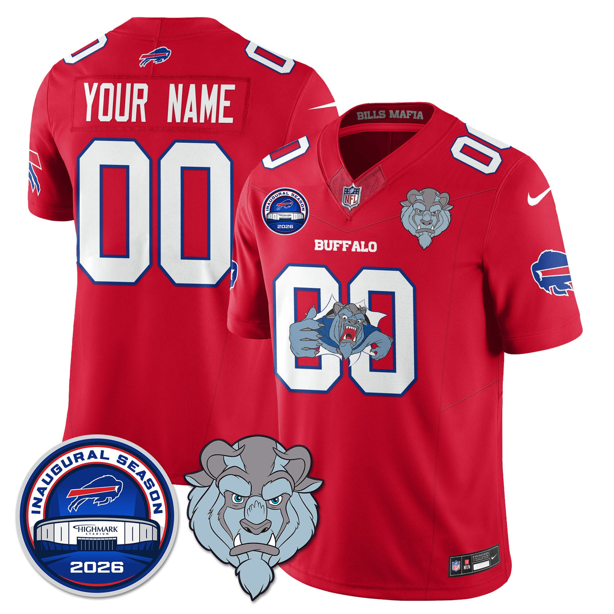 BUF x Hairy Blue Beast Edition Vapor Custom Jersey - Stitched