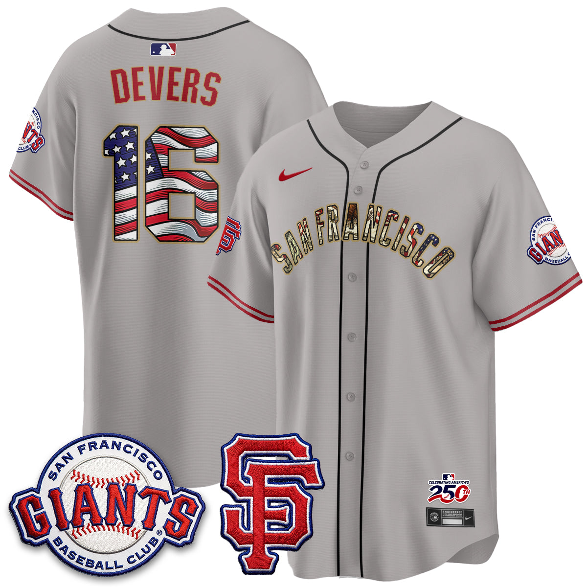 San Francisco Giants2026 Independence Day USA Jersey - Stitched