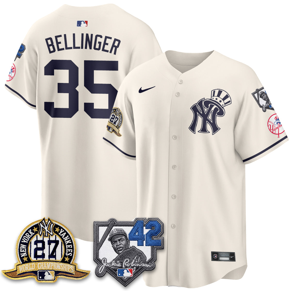 NYY 2026 Jackie Robinson Day Vapor Limited Gold Edition Jersey - Stitched - V2