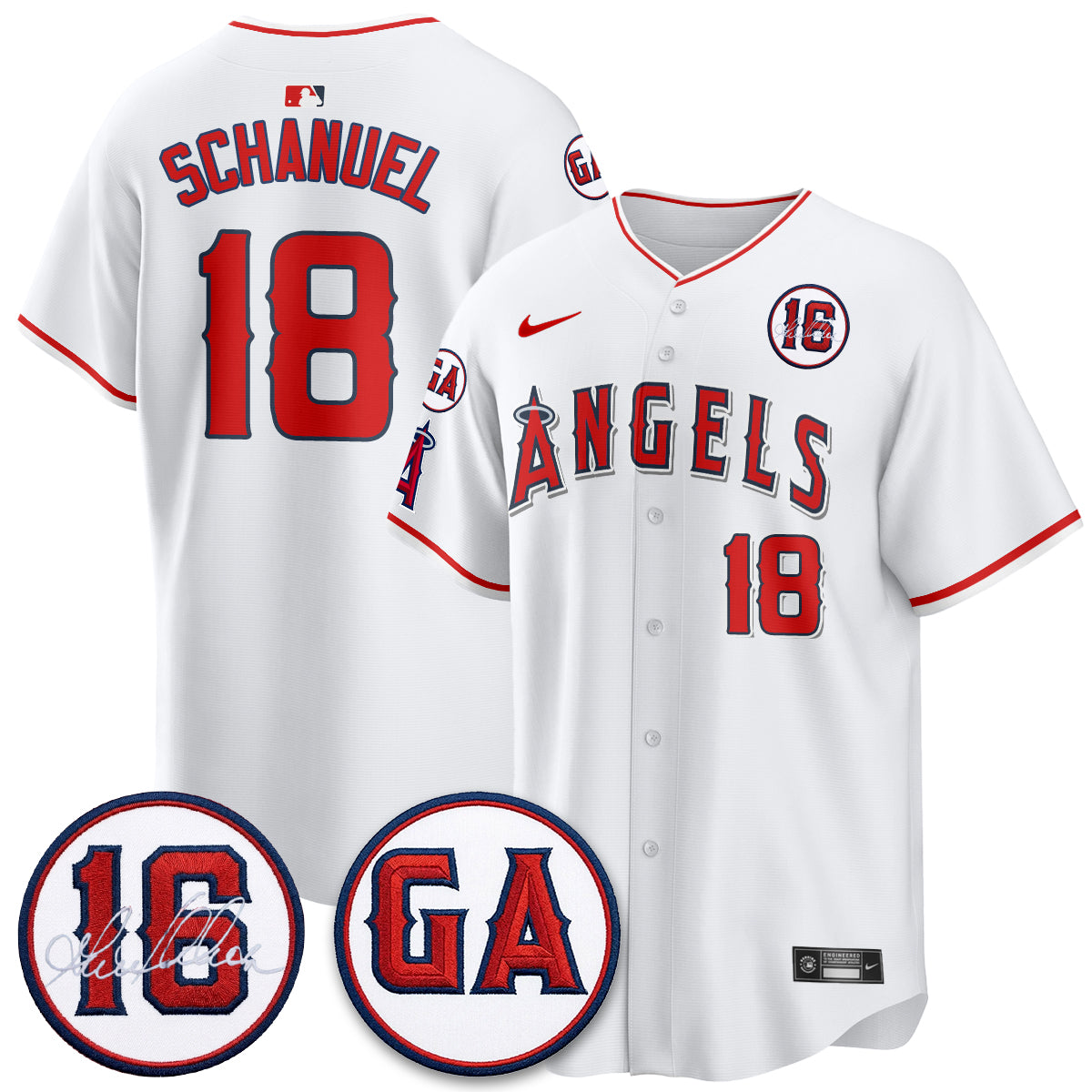 LAA Garret Anderson Tribute Patch Vapor Premier Limited Jersey - Stitched
