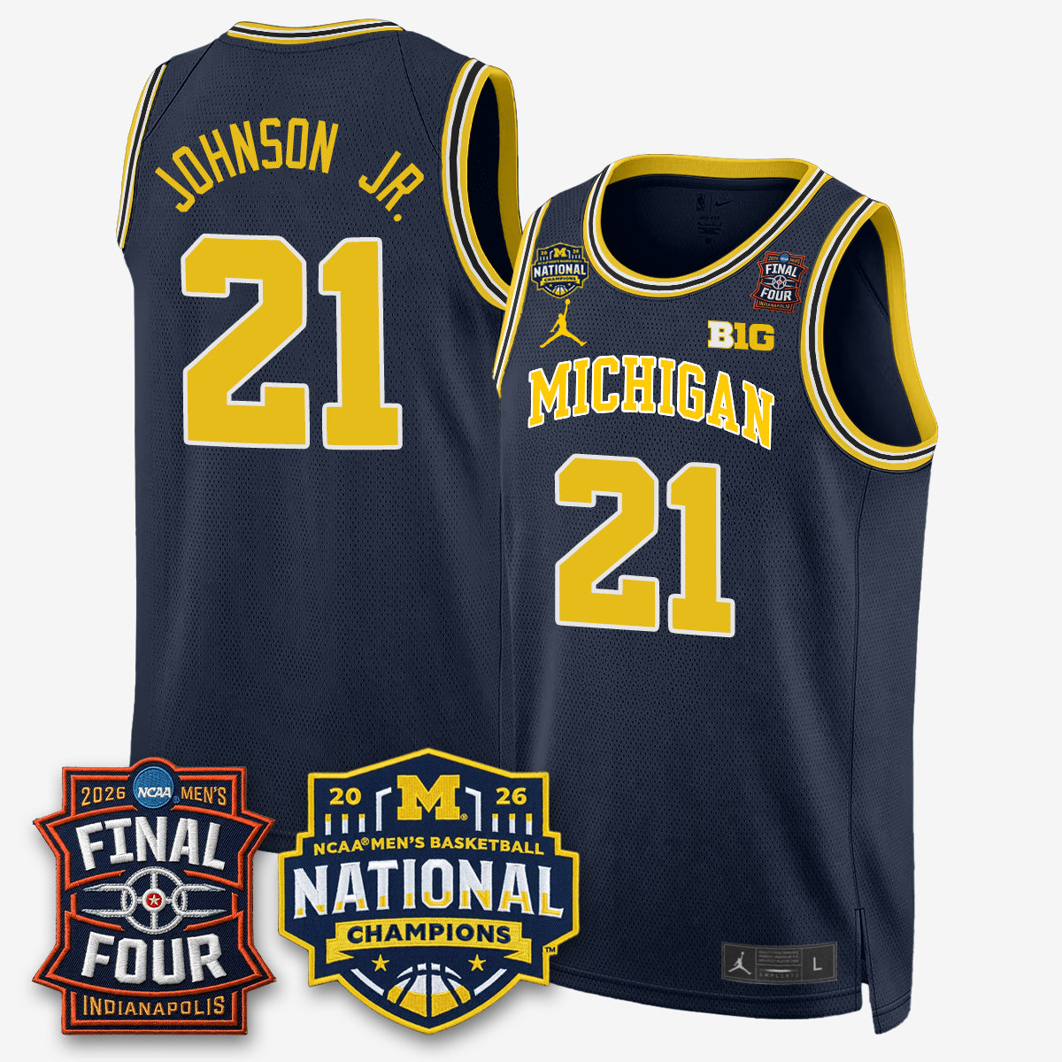 MICH 2026 NCAA Men's Basketball Champions Limited Jersey - Stitched