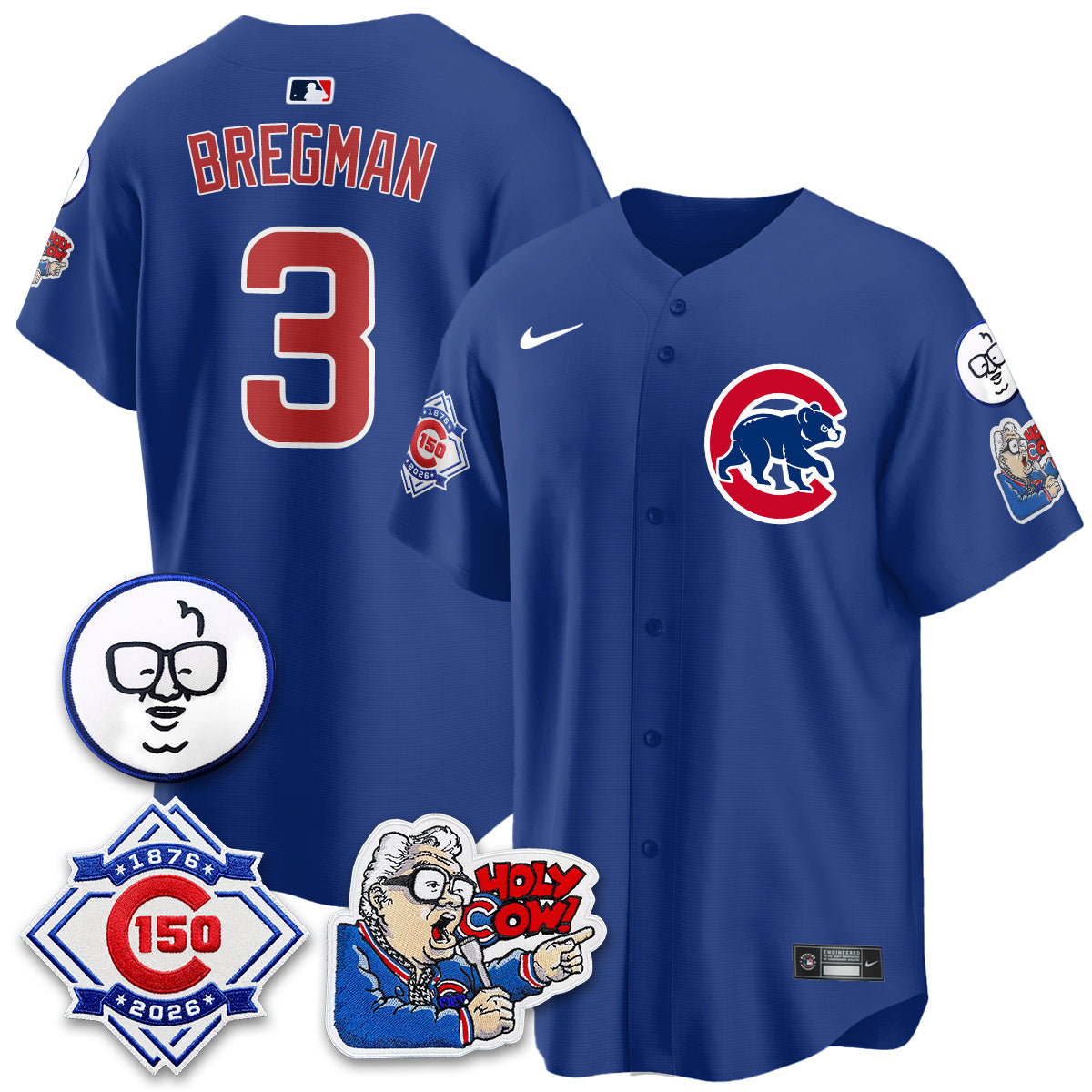 CHC 150th Anniversary Harry Caray Holy Cow Vapor Premier Limited Jersey - Stitched V2