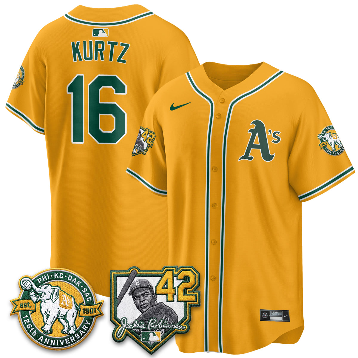 OAK 2026 Jackie Robinson Day - Celebrating 125 Years Limited Vapor Jersey - Stitched