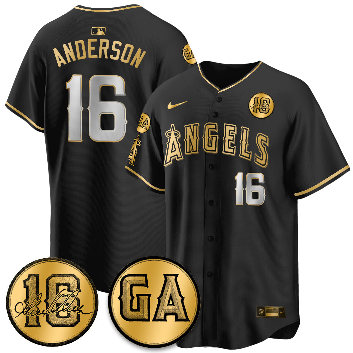LAA Garret Anderson Tribute Patch Vapor Jersey - Stitched V2