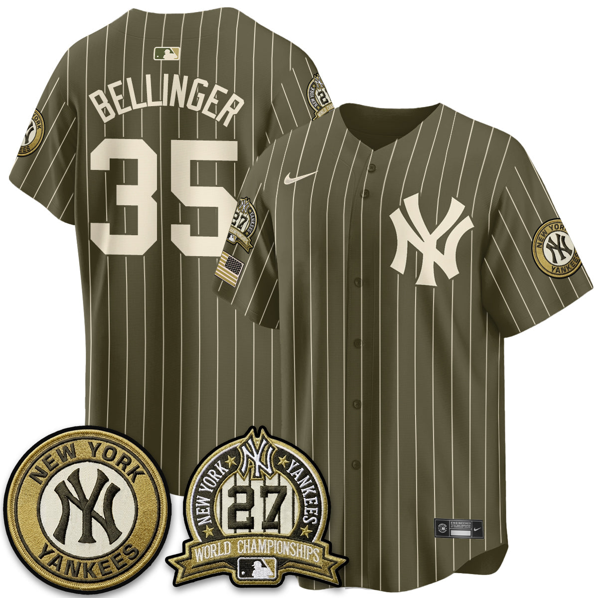 NYY New Era Olive 2026 Armed Forces Day Jersey -Stitched