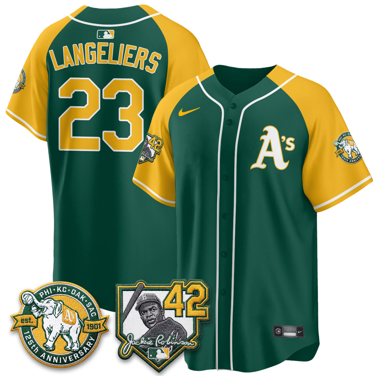 OAK 2026 Jackie Robinson Day - Celebrating 125 Years Limited Vapor Jersey - Stitched