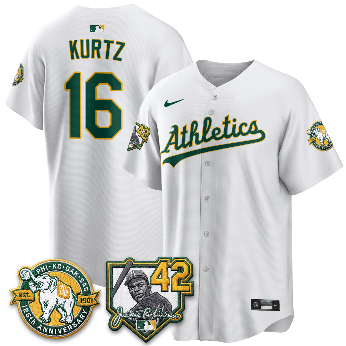 OAK 2026 Jackie Robinson Day - Celebrating 125 Years Limited Vapor Jersey - Stitched