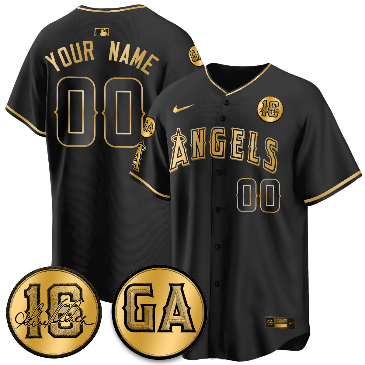 LAA Garret Anderson Tribute Patch Vapor Custom Jersey - Stitched V2