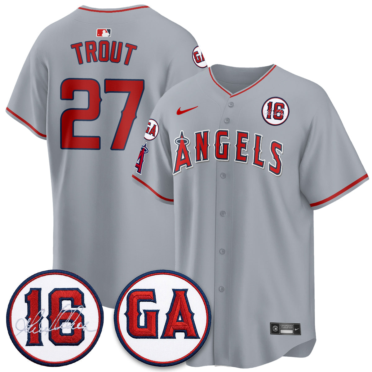 LAA Garret Anderson Tribute Patch Vapor Premier Limited Jersey - Stitched