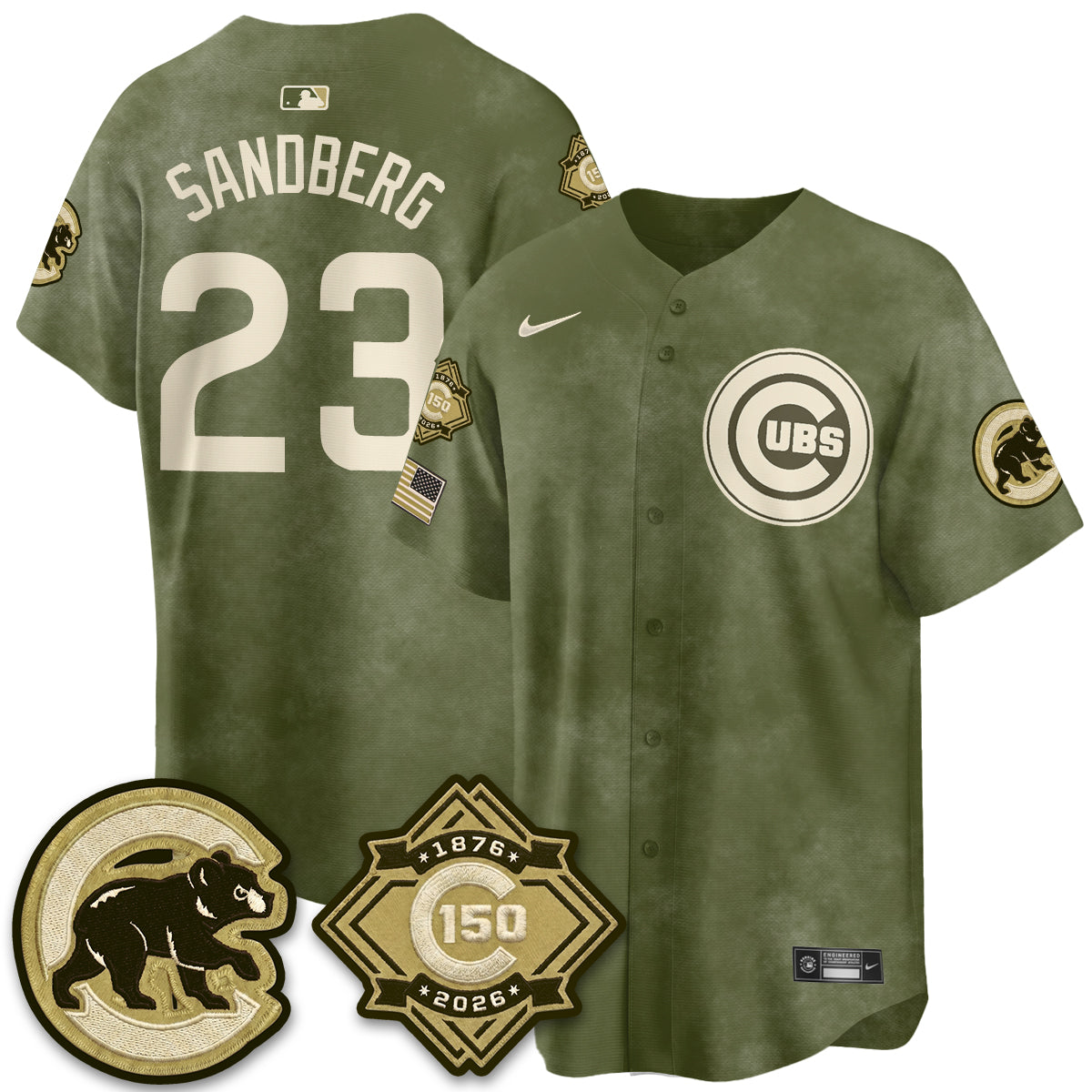 CHC New Era Olive 2026 Armed Forces Day Jersey -Stitched