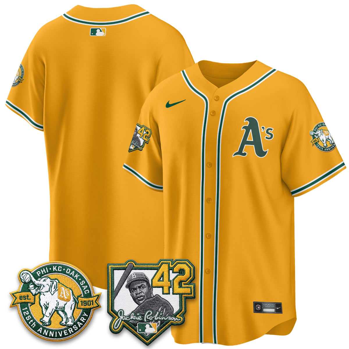 OAK 2026 Jackie Robinson Day - Celebrating 125 Years Limited Vapor Jersey - Stitched