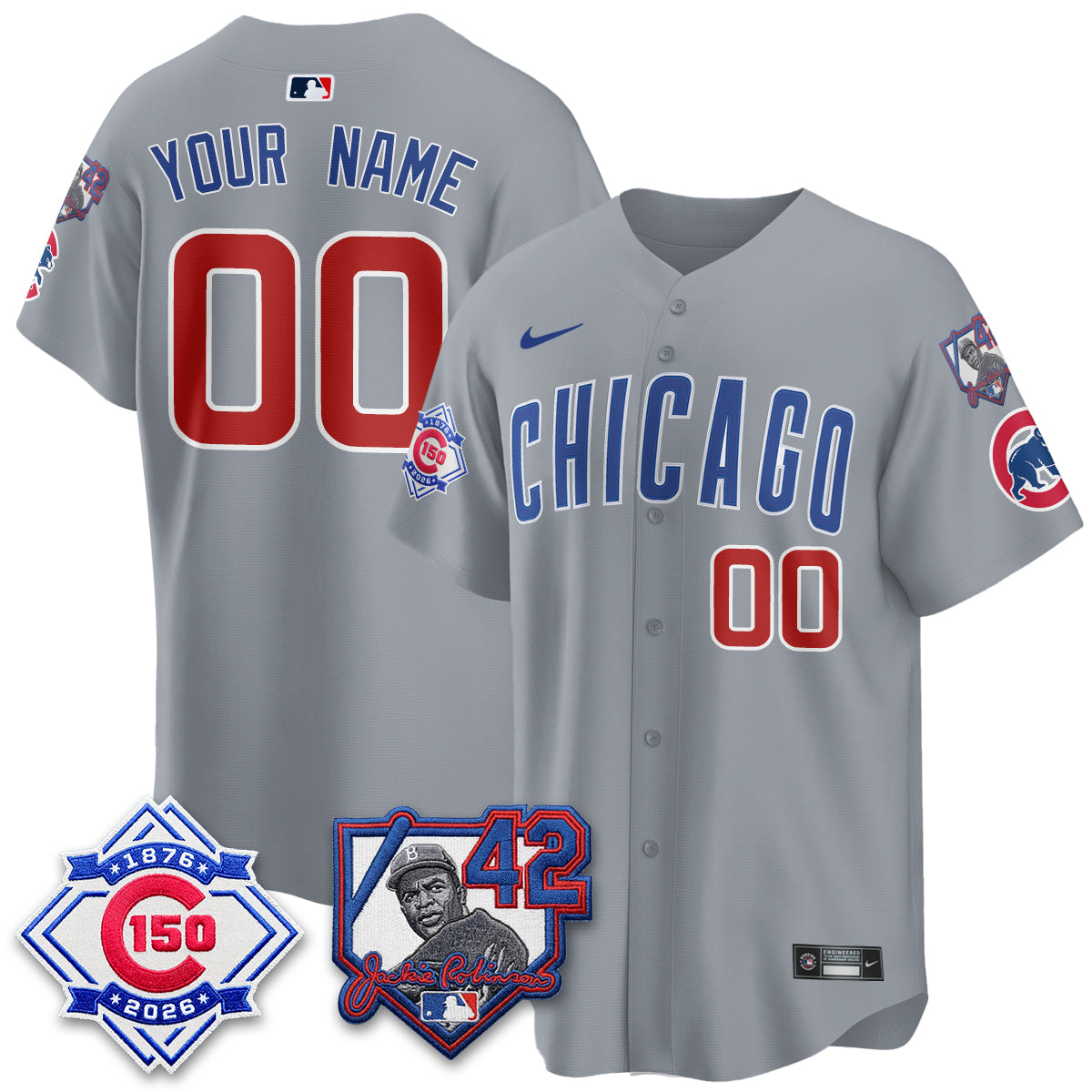 CHC 150th Anniversary & Jackie Robinson Day Patch Vapor Premier Limited Custom Jersey - Stitched
