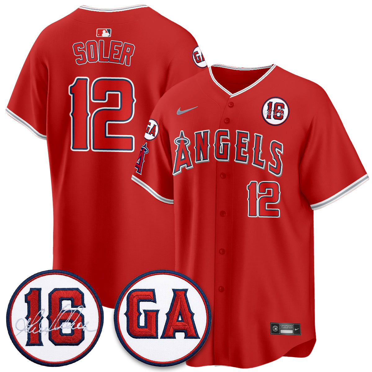 LAA Garret Anderson Tribute Patch Vapor Premier Limited Jersey - Stitched